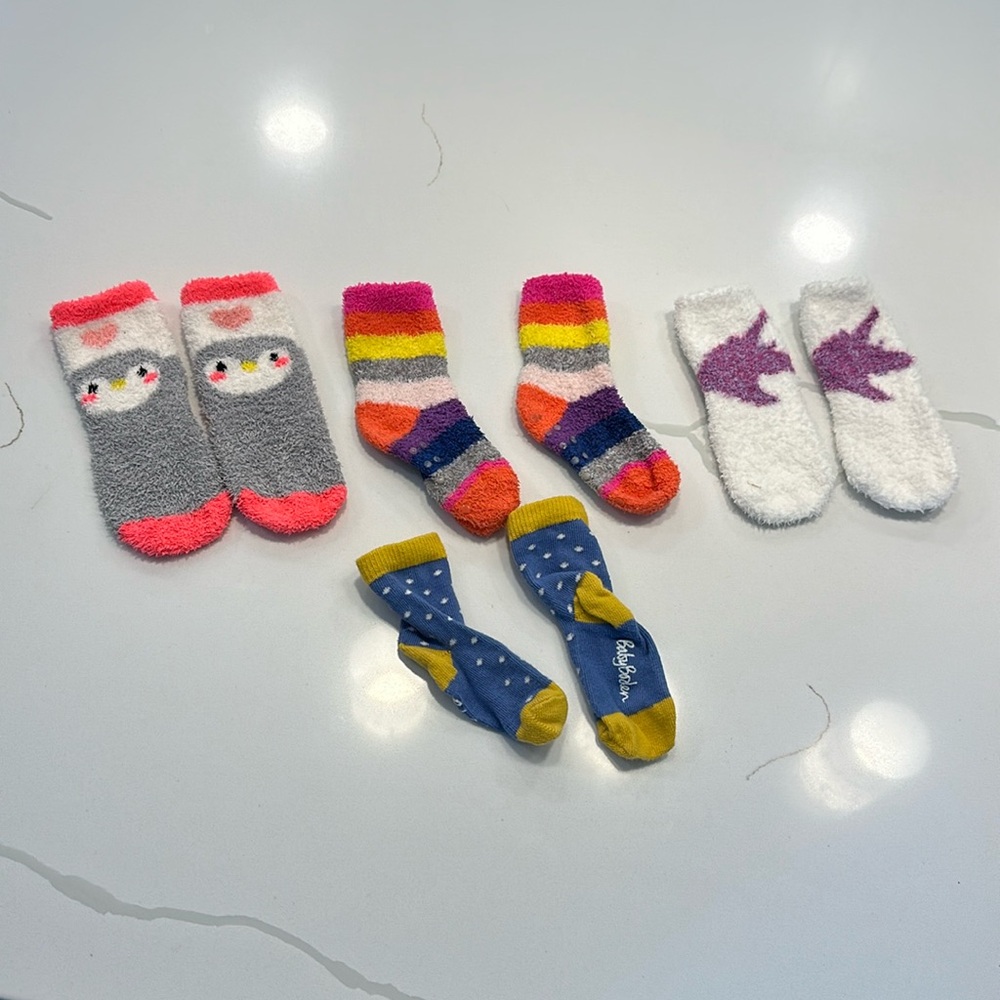 Baby gap baby Boden sock bundle size 0-2T grippy cozy socks white pink blue